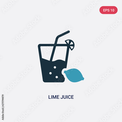 two color lime juice vector icon from summer concept. isolated blue lime juice vector sign symbol can be use for web, mobile and logo. eps 10