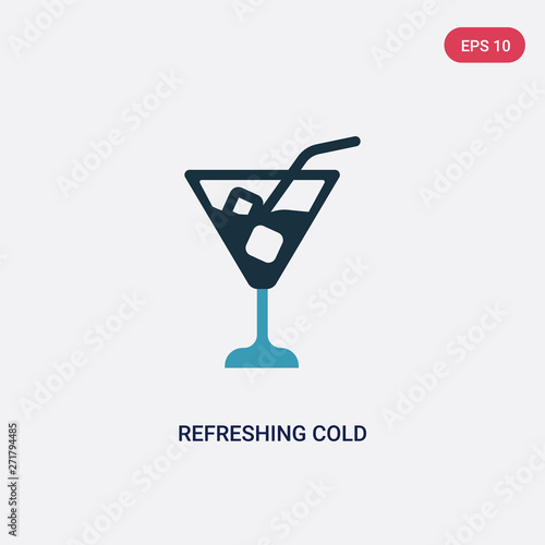 two color refreshing cold drink vector icon from summer concept. isolated blue refreshing cold drink vector sign symbol can be use for web, mobile and logo. eps 10