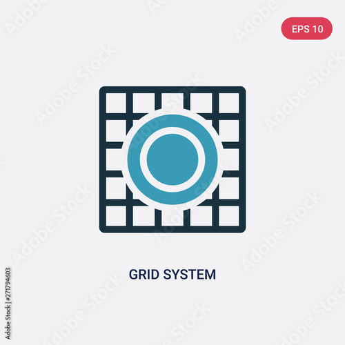 two color grid system vector icon from technology concept. isolated blue grid system vector sign symbol can be use for web, mobile and logo. eps 10