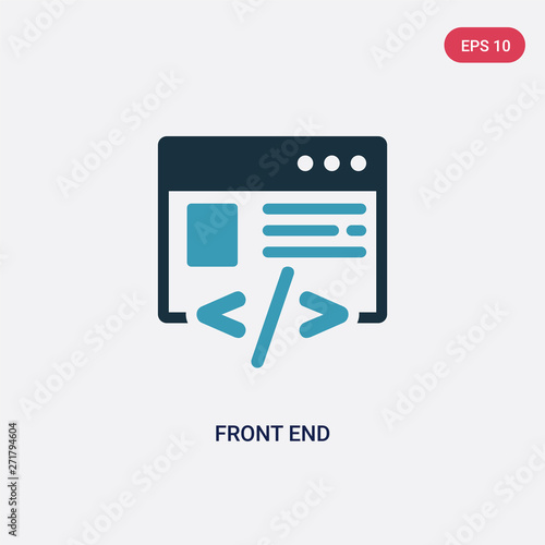 two color front end vector icon from technology concept. isolated blue front end vector sign symbol can be use for web, mobile and logo. eps 10