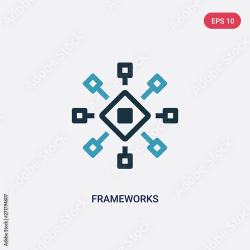 two color frameworks vector icon from technology concept. isolated blue frameworks vector sign symbol can be use for web, mobile and logo. eps 10