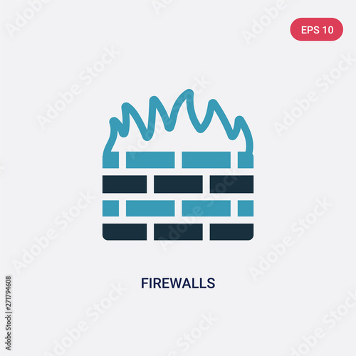 two color firewalls vector icon from technology concept. isolated blue firewalls vector sign symbol can be use for web, mobile and logo. eps 10