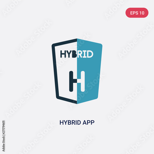 two color hybrid app vector icon from technology concept. isolated blue hybrid app vector sign symbol can be use for web, mobile and logo. eps 10