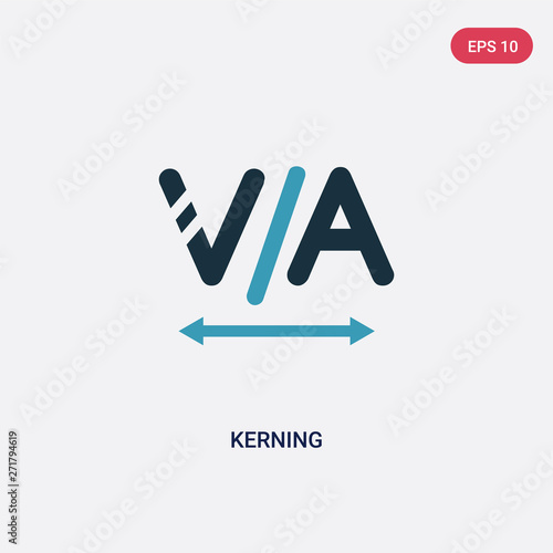two color kerning vector icon from technology concept. isolated blue kerning vector sign symbol can be use for web, mobile and logo. eps 10