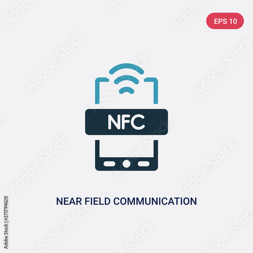 two color near field communication vector icon from technology concept. isolated blue near field communication vector sign symbol can be use for web, mobile and logo. eps 10
