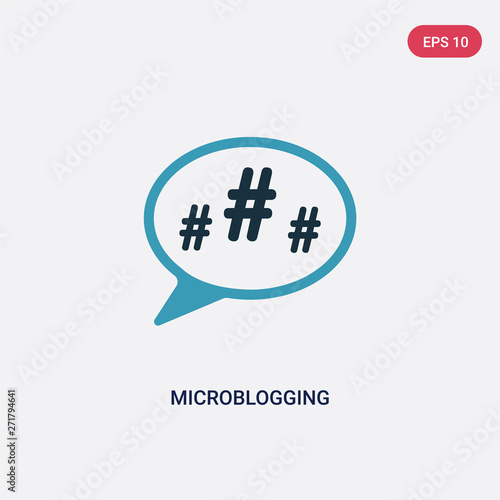 two color microblogging vector icon from technology concept. isolated blue microblogging vector sign symbol can be use for web, mobile and logo. eps 10