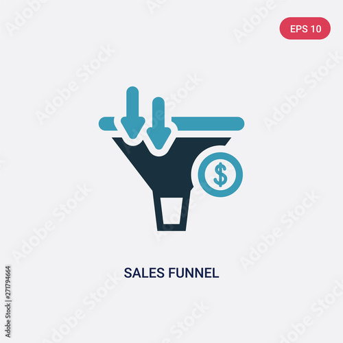two color sales funnel vector icon from technology concept. isolated blue sales funnel vector sign symbol can be use for web, mobile and logo. eps 10