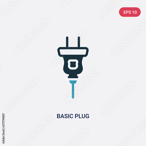 two color basic plug vector icon from technology concept. isolated blue basic plug vector sign symbol can be use for web, mobile and logo. eps 10