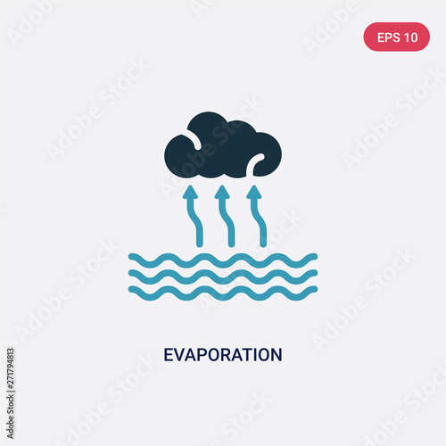 two color evaporation vector icon from technology concept. isolated blue evaporation vector sign symbol can be use for web, mobile and logo. eps 10 photo
