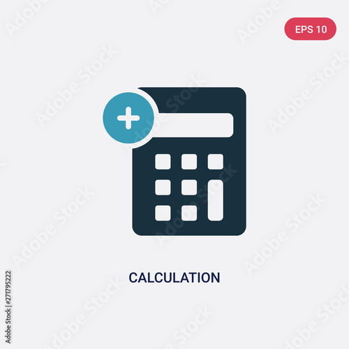 two color calculation vector icon from technology concept. isolated blue calculation vector sign symbol can be use for web, mobile and logo. eps 10