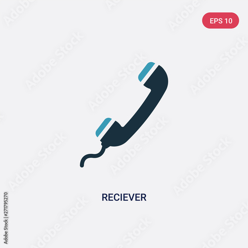 two color reciever vector icon from technology concept. isolated blue reciever vector sign symbol can be use for web, mobile and logo. eps 10