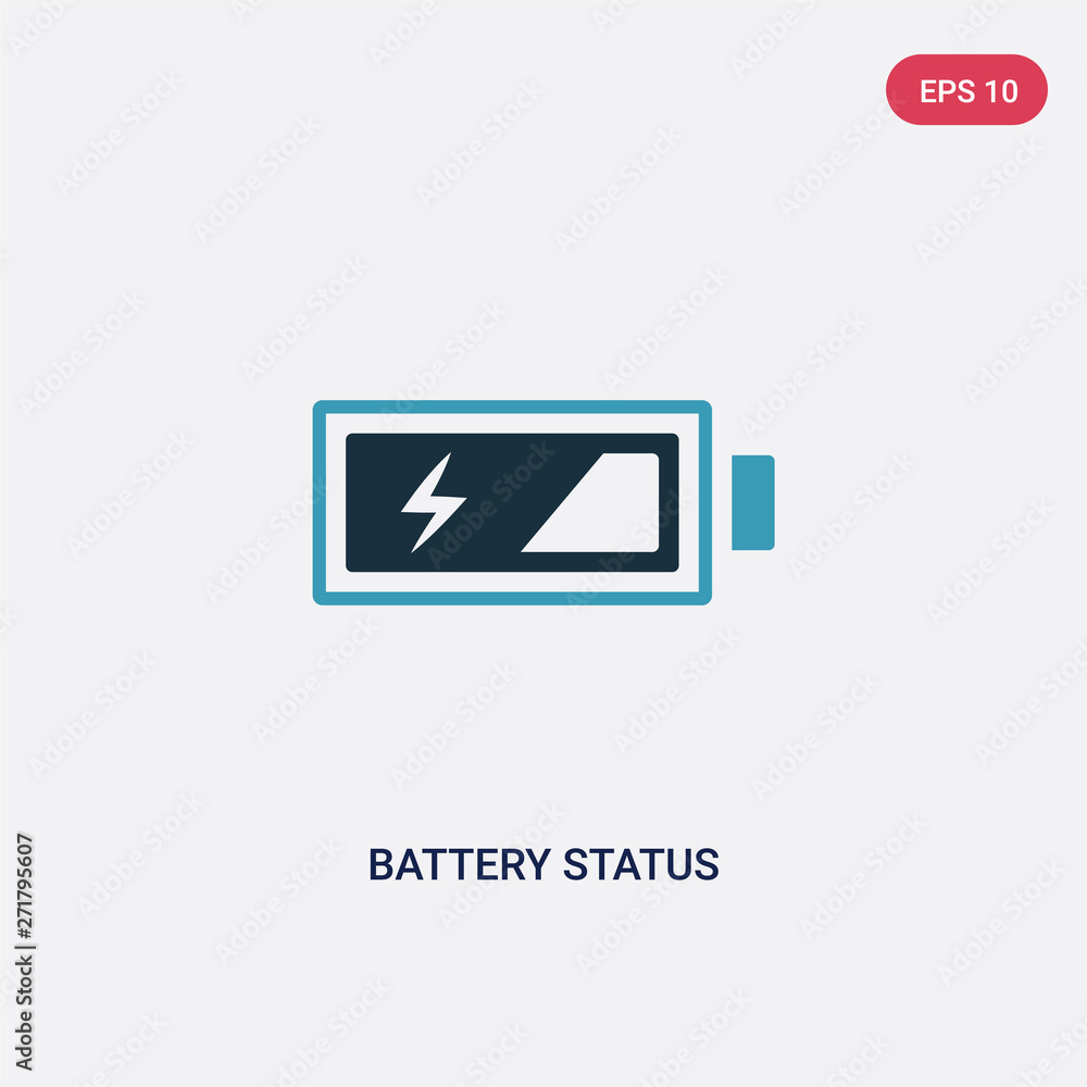 two color battery status vector icon from technology concept. isolated blue battery status vector sign symbol can be use for web, mobile and logo. eps 10