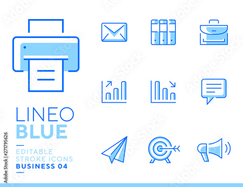 Lineo Blue - Office and Business line icons