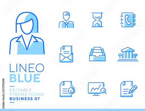Lineo Blue - Office and Business line icons