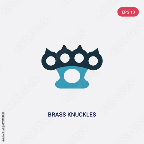 two color brass knuckles vector icon from weapons concept. isolated blue brass knuckles vector sign symbol can be use for web, mobile and logo. eps 10