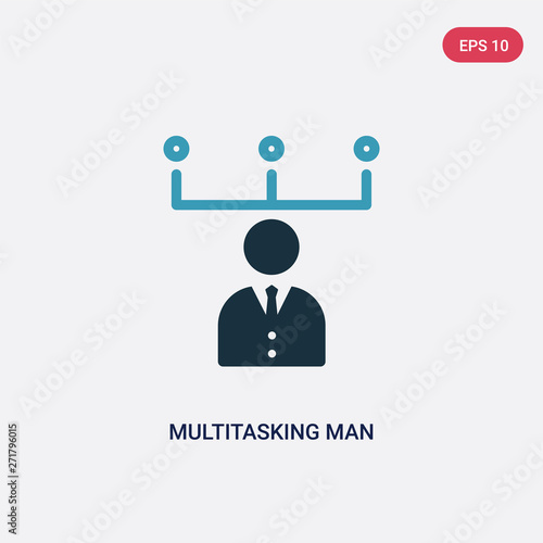 two color multitasking man vector icon from web concept. isolated blue multitasking man vector sign symbol can be use for web, mobile and logo. eps 10 © zaurrahimov