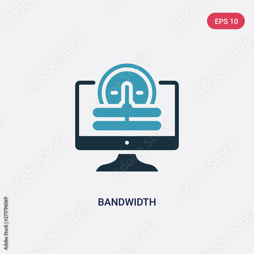 two color bandwidth vector icon from web hosting concept. isolated blue bandwidth vector sign symbol can be use for web, mobile and logo. eps 10 photo