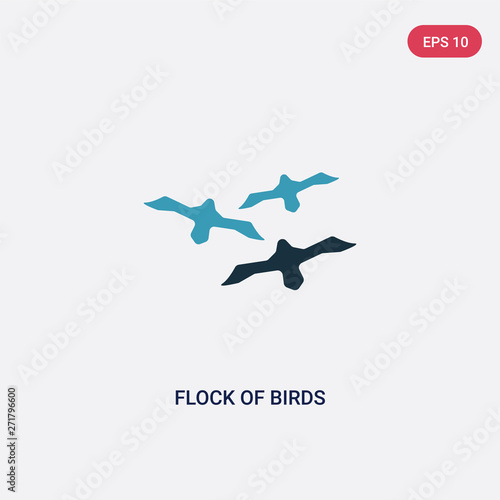 two color flock of birds vector icon from animals concept. isolated blue flock of birds vector sign symbol can be use for web  mobile and logo. eps 10