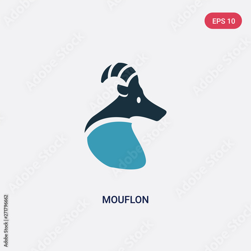 two color mouflon vector icon from animals concept. isolated blue mouflon vector sign symbol can be use for web, mobile and logo. eps 10