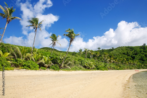 Sandy beach on Drawaqa Island  Yasawa Islands  Fiji
