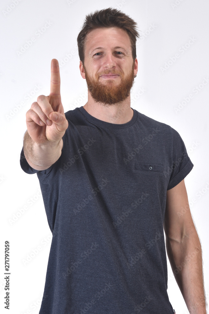 senior man with finger in the shape of number senior man with finger in the shape of number