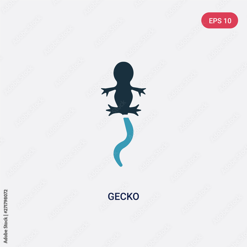 Naklejka premium two color gecko vector icon from animals concept. isolated blue gecko vector sign symbol can be use for web, mobile and logo. eps 10