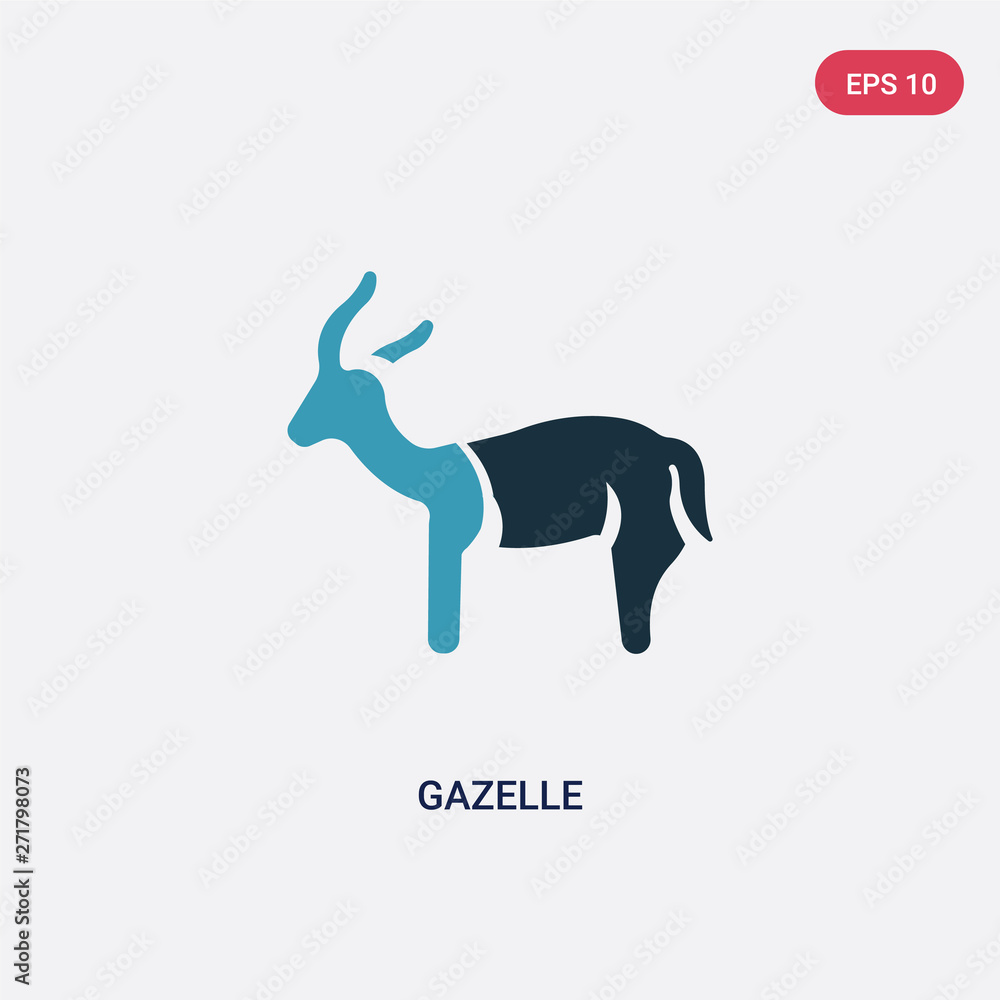 two color gazelle vector icon from animals concept. isolated blue gazelle vector sign symbol can be use for web, mobile and logo. eps 10