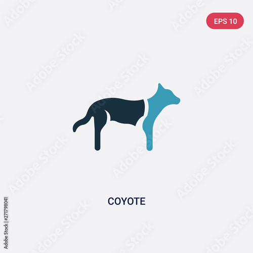 two color coyote vector icon from animals concept. isolated blue coyote vector sign symbol can be use for web, mobile and logo. eps 10