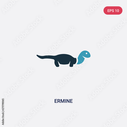 two color ermine vector icon from animals concept. isolated blue ermine vector sign symbol can be use for web, mobile and logo. eps 10