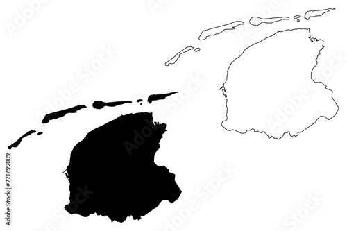 Friesland province (Kingdom of the Netherlands, Holland) map vector illustration, scribble sketch Frisia or Fryslan map