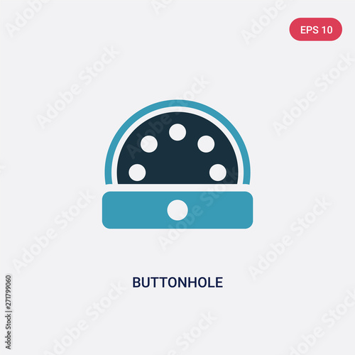 two color buttonhole vector icon from sew concept. isolated blue buttonhole vector sign symbol can be use for web, mobile and logo. eps 10