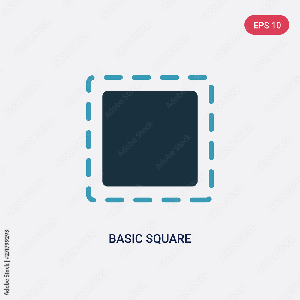 two color basic square vector icon from tools and utensils concept. isolated blue basic square vector sign symbol can be use for web, mobile and logo. eps 10