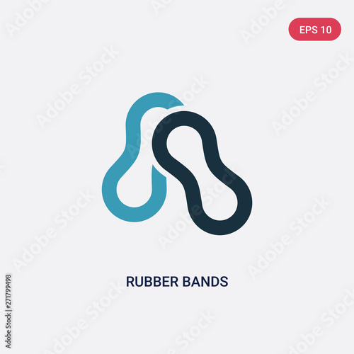 two color rubber bands vector icon from tools and utensils concept. isolated blue rubber bands vector sign symbol can be use for web, mobile and logo. eps 10