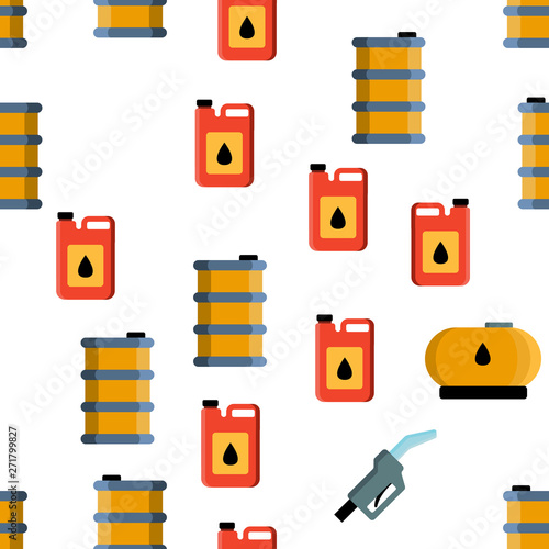 Gas, Petrol Tank Linear Vector Icons Seamless Pattern. Car Refueling Thin Line Contour Symbols. Gasoline Reservoirs, Containers Pictograms. Oil Industry. Petrol Pump Equipment Illustration