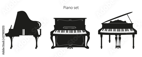 Set of piano on the white background.