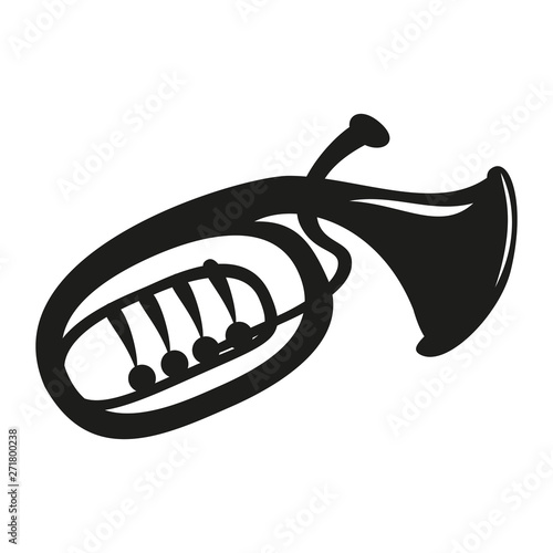 Classical baritone horn on the white background. photo