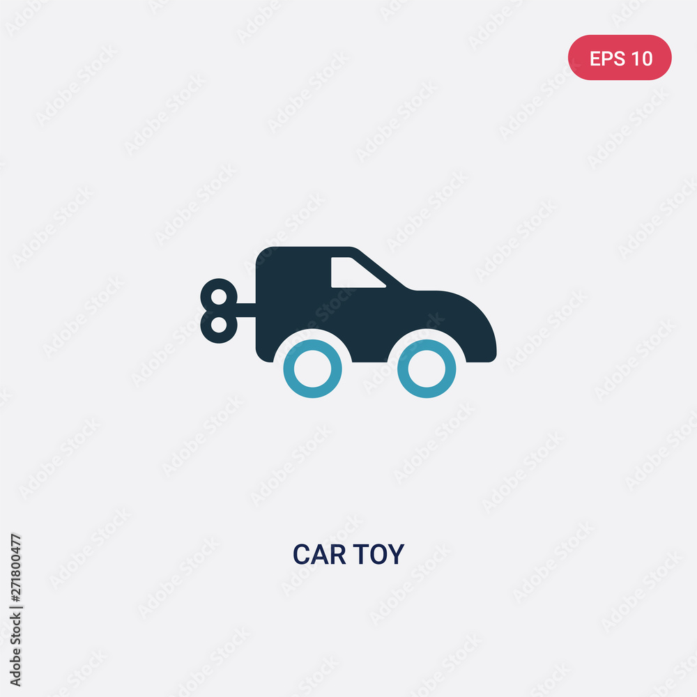two color car toy vector icon from toys concept. isolated blue car toy vector sign symbol can be use for web, mobile and logo. eps 10