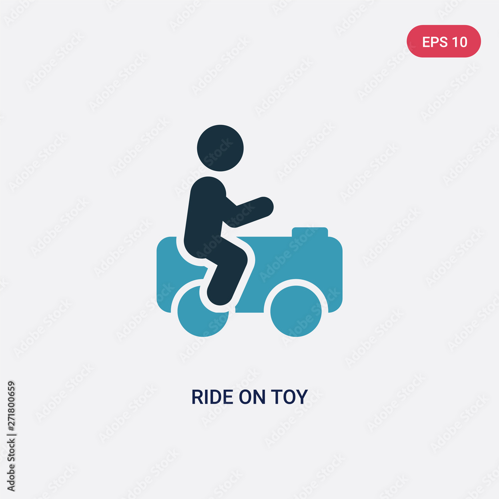 two color ride on toy vector icon from toys concept. isolated blue ride on toy vector sign symbol can be use for web, mobile and logo. eps 10