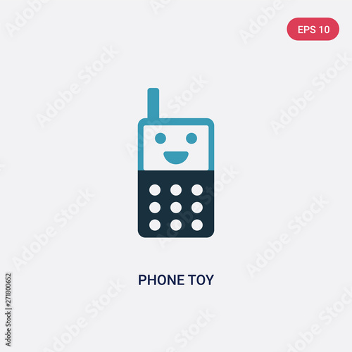 two color phone toy vector icon from toys concept. isolated blue phone toy vector sign symbol can be use for web, mobile and logo. eps 10