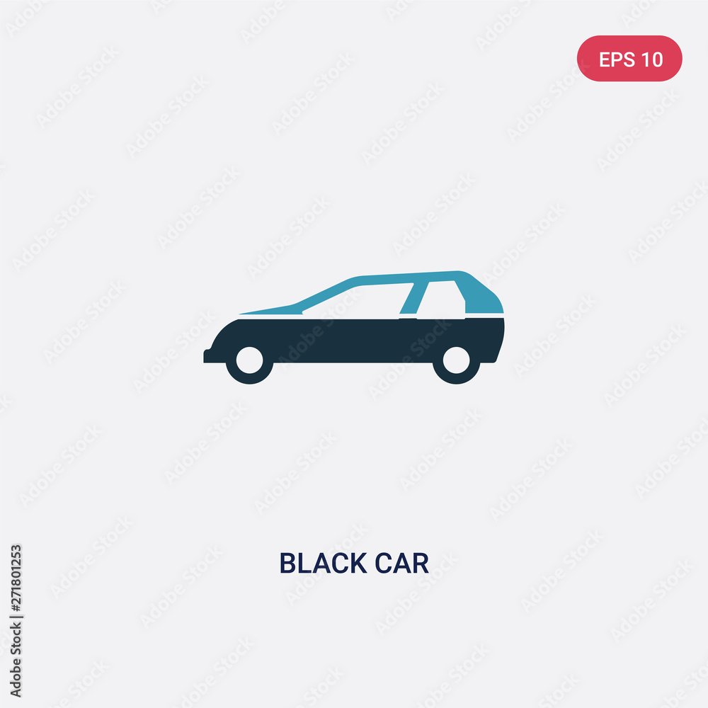 two color black car vector icon from transport concept. isolated blue black car vector sign symbol can be use for web, mobile and logo. eps 10