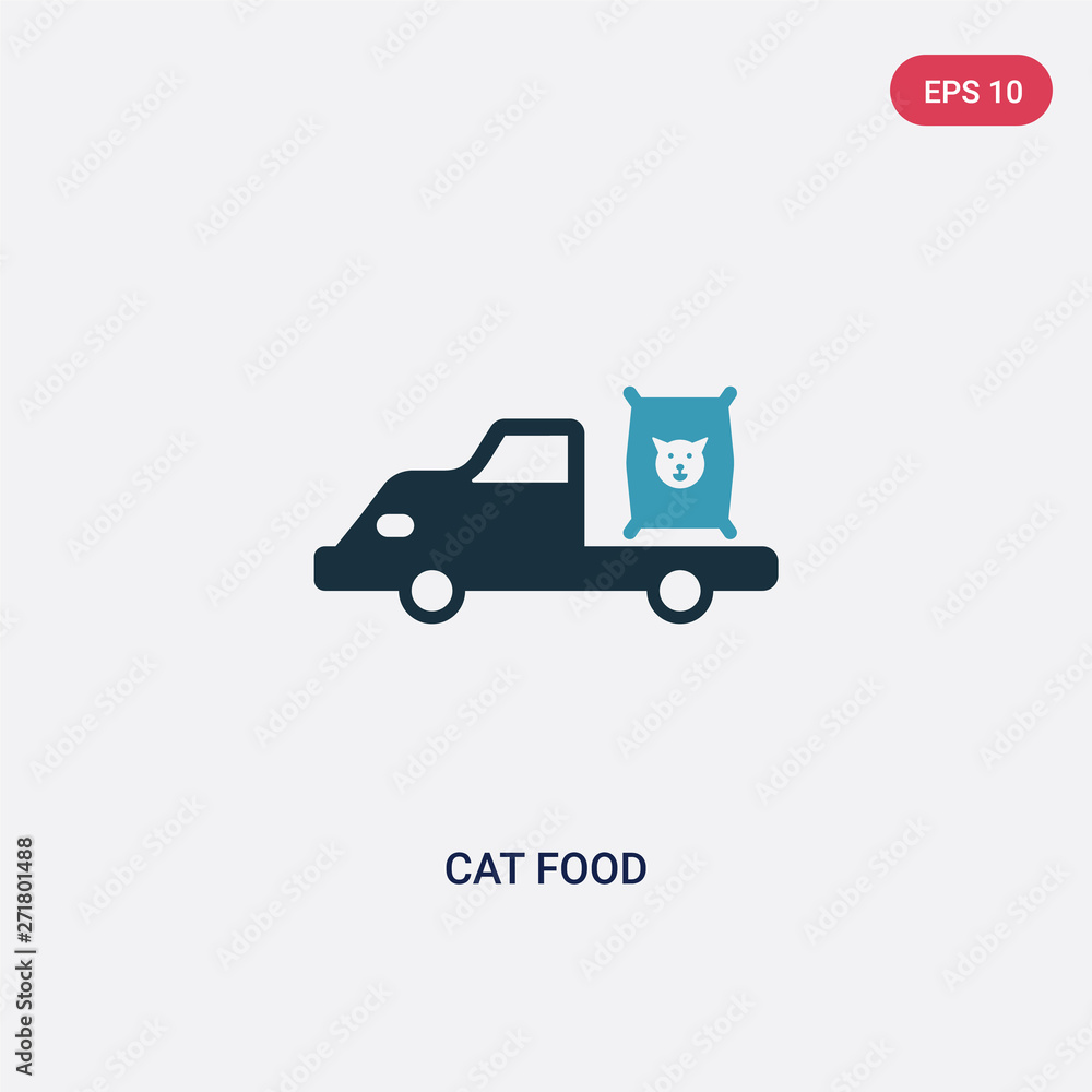 two color cat food vector icon from transport concept. isolated blue cat food vector sign symbol can be use for web, mobile and logo. eps 10