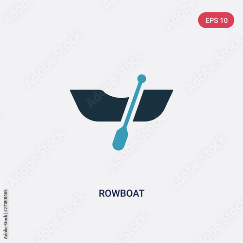 two color rowboat vector icon from transport concept. isolated blue rowboat vector sign symbol can be use for web, mobile and logo. eps 10