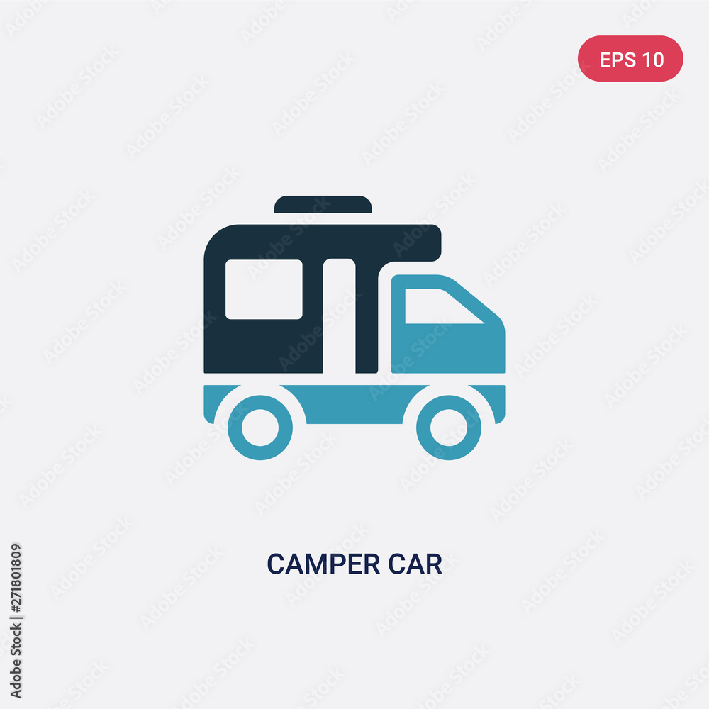 two color camper car vector icon from transportation concept. isolated blue camper car vector sign symbol can be use for web, mobile and logo. eps 10