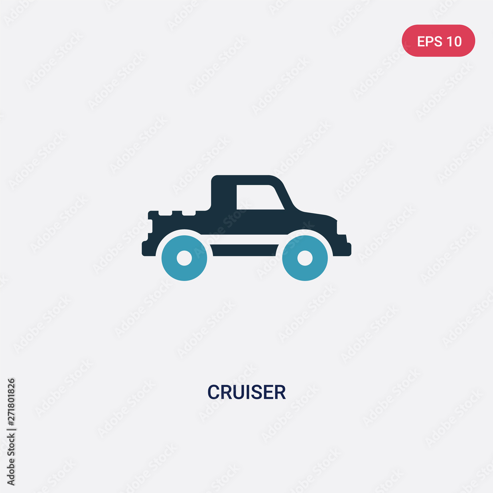 two color cruiser vector icon from transportation concept. isolated blue cruiser vector sign symbol can be use for web, mobile and logo. eps 10