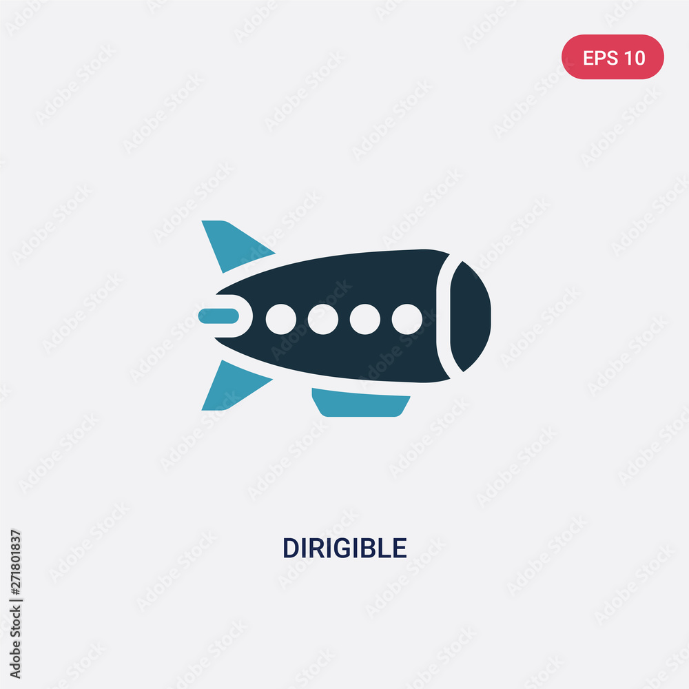 Obraz premium two color dirigible vector icon from transportation concept. isolated blue dirigible vector sign symbol can be use for web, mobile and logo. eps 10
