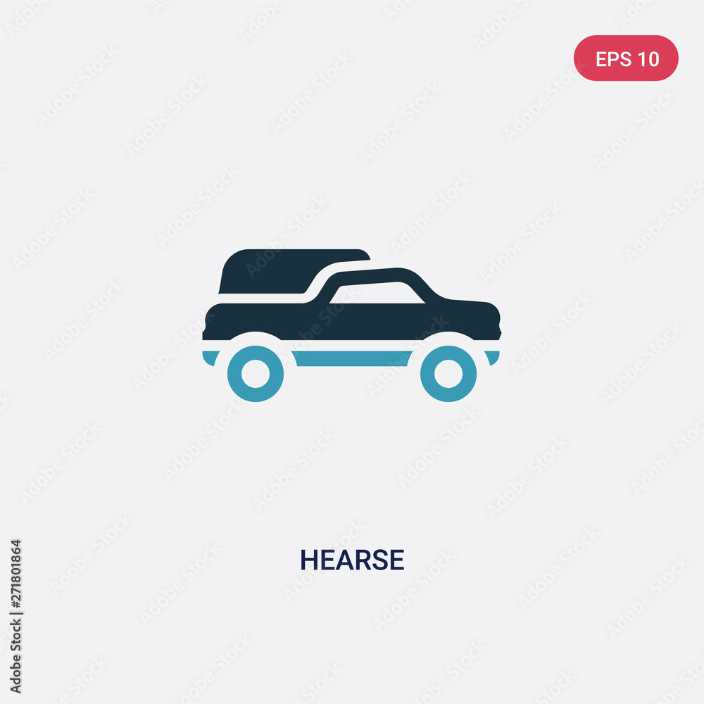 two color hearse vector icon from transportation concept. isolated blue hearse vector sign symbol can be use for web, mobile and logo. eps 10
