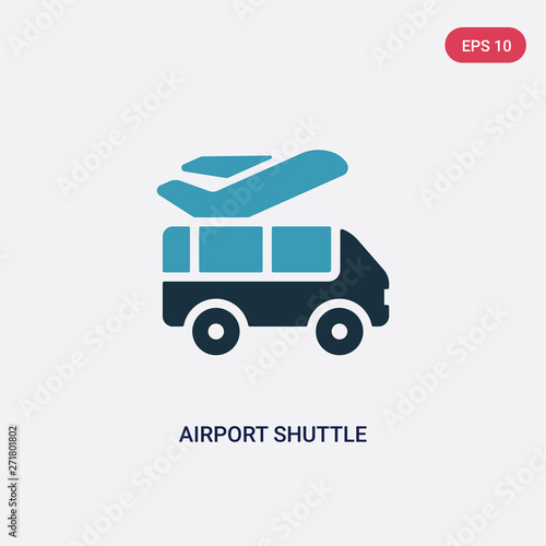 two color airport shuttle vector icon from transportation concept. isolated blue airport shuttle vector sign symbol can be use for web, mobile and logo. eps 10