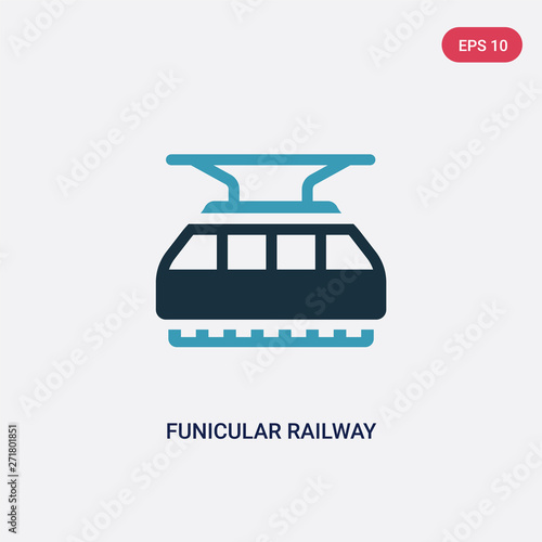 two color funicular railway vector icon from transportation concept. isolated blue funicular railway vector sign symbol can be use for web, mobile and logo. eps 10