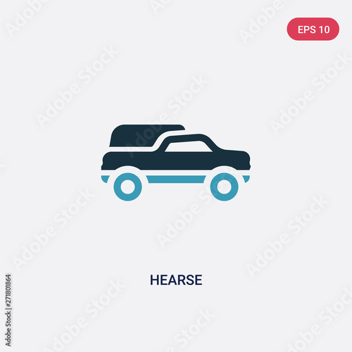 two color hearse vector icon from transportation concept. isolated blue hearse vector sign symbol can be use for web  mobile and logo. eps 10