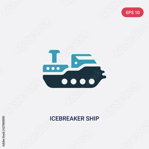 two color icebreaker ship vector icon from transportation concept. isolated blue icebreaker ship vector sign symbol can be use for web, mobile and logo. eps 10
